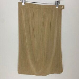 Arkis Pleated Pencil Skirt Tan Beige Suit